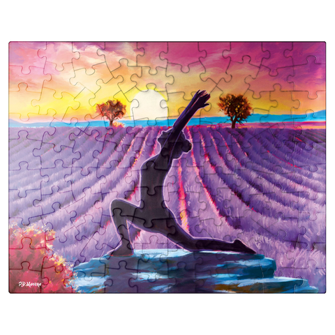 puzzleplate Yoga by the Flowers 100 Jigsaw Puzzle