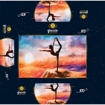 Mountain Yoga 100 Jigsaw Puzzle box 3D Modell