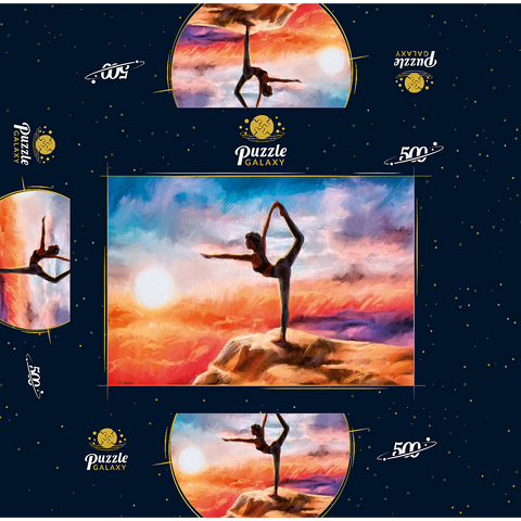 Mountain Yoga 500 Jigsaw Puzzle box 3D Modell