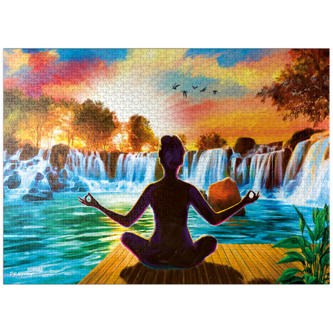 puzzleplate Waterfall Yoga 1000 Jigsaw Puzzle