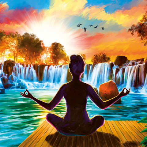 Waterfall Yoga 1000 Jigsaw Puzzle 3D Modell