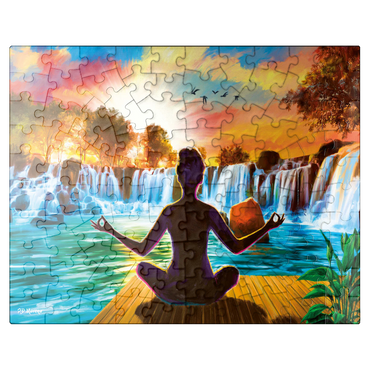 puzzleplate Waterfall Yoga 100 Jigsaw Puzzle