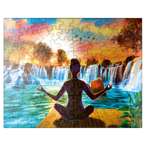 puzzleplate Waterfall Yoga 100 Jigsaw Puzzle