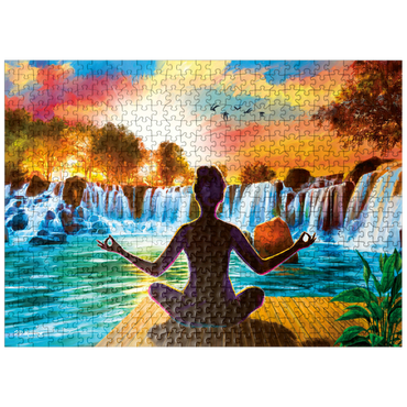 puzzleplate Waterfall Yoga 500 Jigsaw Puzzle