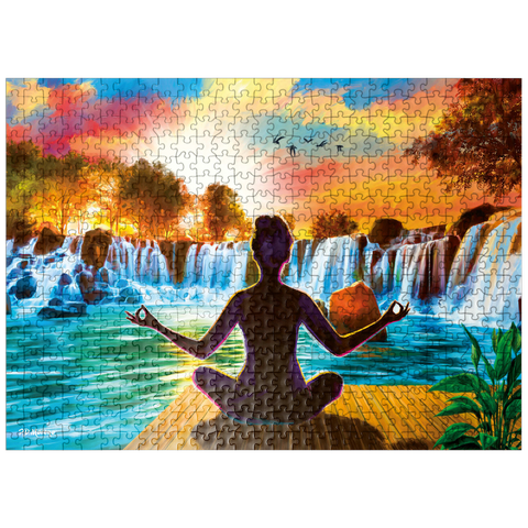 puzzleplate Waterfall Yoga 500 Jigsaw Puzzle