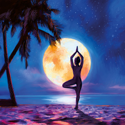 Yoga with Palm Trees 1000 Jigsaw Puzzle 3D Modell