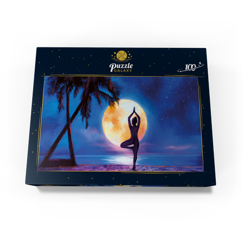 Yoga with Palm Trees 100 Jigsaw Puzzle box view3