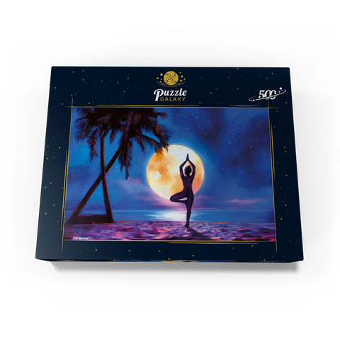 Yoga with Palm Trees 500 Jigsaw Puzzle box view3