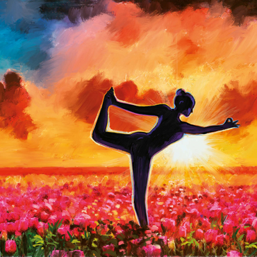 Yoga in a Flower Bed 1000 Jigsaw Puzzle 3D Modell