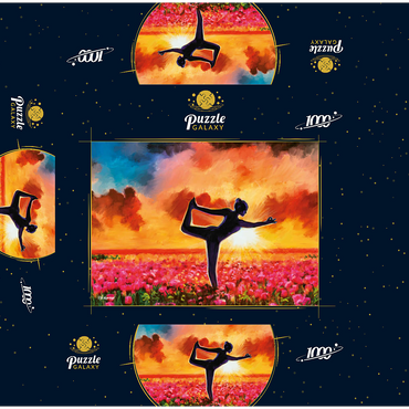 Yoga in a Flower Bed 1000 Jigsaw Puzzle box 3D Modell