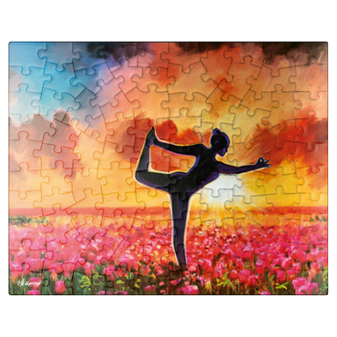 puzzleplate Yoga in a Flower Bed 100 Jigsaw Puzzle