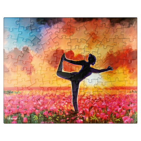 puzzleplate Yoga in a Flower Bed 100 Jigsaw Puzzle