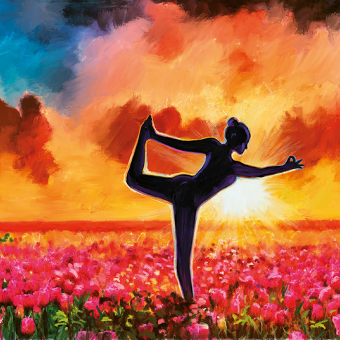 Yoga in a Flower Bed 100 Jigsaw Puzzle 3D Modell