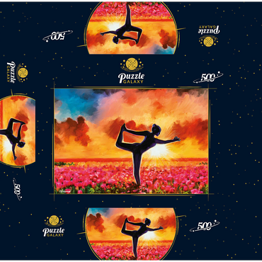 Yoga in a Flower Bed 500 Jigsaw Puzzle box 3D Modell