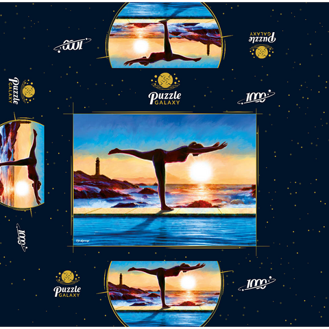 Yoga by the Water 1000 Jigsaw Puzzle box 3D Modell