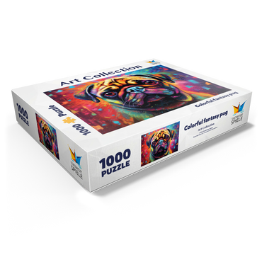 Colorful fantasy pug 1000 Jigsaw Puzzle box view1