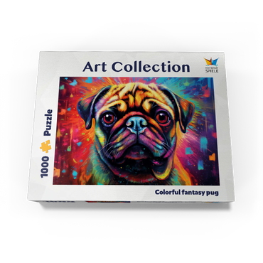 Colorful fantasy pug 1000 Jigsaw Puzzle box view3