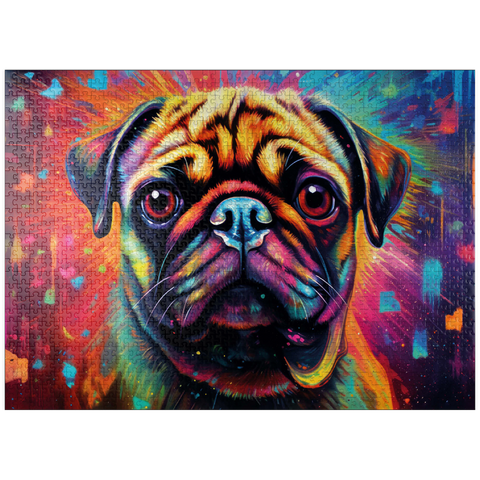 puzzleplate Colorful fantasy pug 1000 Jigsaw Puzzle