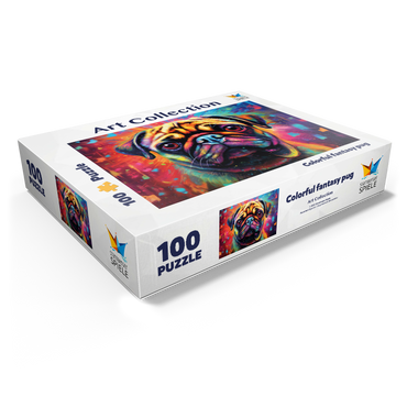 Colorful fantasy pug 100 Jigsaw Puzzle box view1