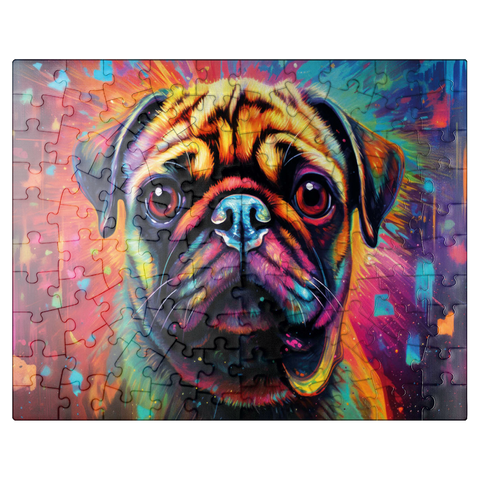 puzzleplate Colorful fantasy pug 100 Jigsaw Puzzle