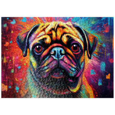 puzzleplate Colorful fantasy pug 500 Jigsaw Puzzle