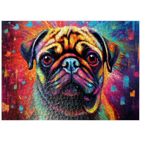 puzzleplate Colorful fantasy pug 500 Jigsaw Puzzle