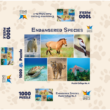 Unique - Endangered species - Collage No. 4 1000 Jigsaw Puzzle box 3D Modell