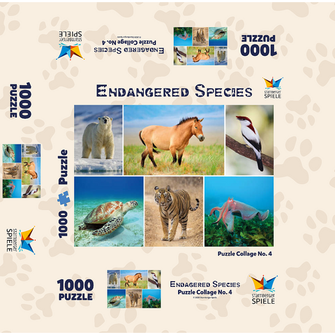 Unique - Endangered species - Collage No. 4 1000 Jigsaw Puzzle box 3D Modell