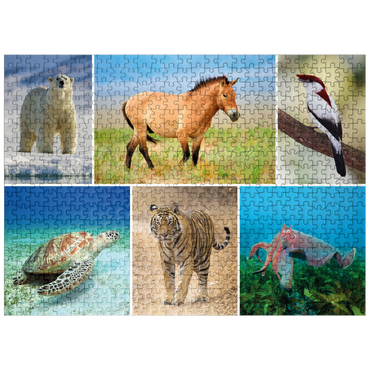 puzzleplate Unique - Endangered species - Collage No. 4 500 Jigsaw Puzzle