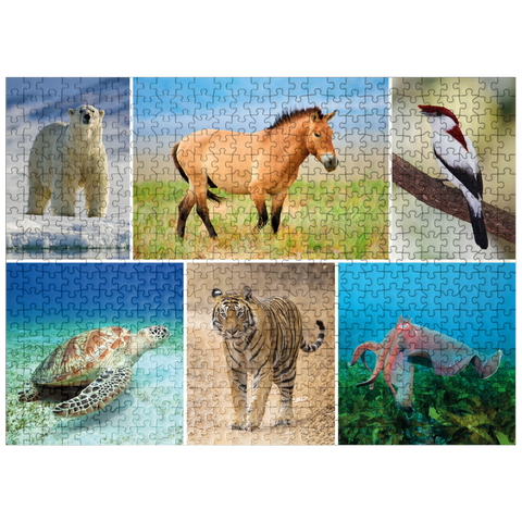 puzzleplate Unique - Endangered species - Collage No. 4 500 Jigsaw Puzzle