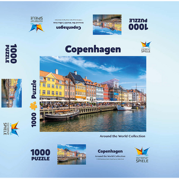 Nyhavn in Copenhagen, Denmark 1000 Jigsaw Puzzle box 3D Modell