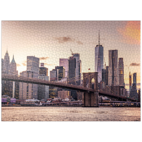 puzzleplate Skyline of New York City at sunset, USA 1000 Jigsaw Puzzle