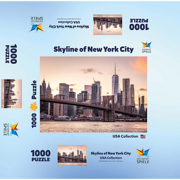 Skyline of New York City at sunset, USA 1000 Jigsaw Puzzle box 3D Modell