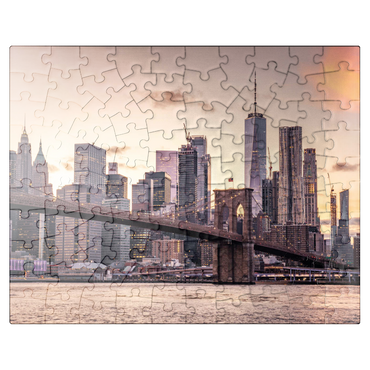 puzzleplate Skyline of New York City at sunset, USA 100 Jigsaw Puzzle