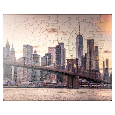 puzzleplate Skyline of New York City at sunset, USA 100 Jigsaw Puzzle