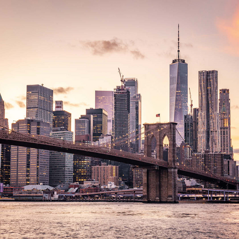 Skyline of New York City at sunset, USA 100 Jigsaw Puzzle 3D Modell