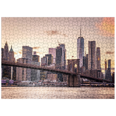 puzzleplate Skyline of New York City at sunset, USA 500 Jigsaw Puzzle