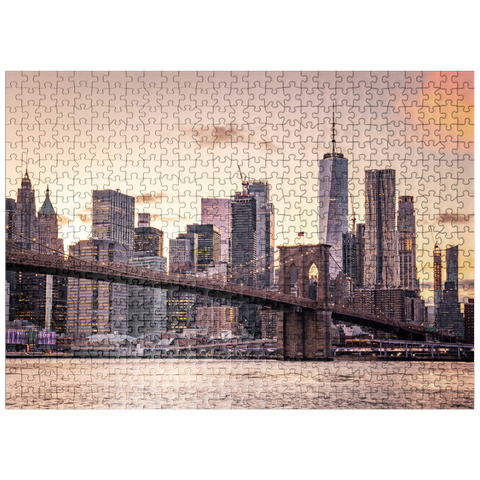 puzzleplate Skyline of New York City at sunset, USA 500 Jigsaw Puzzle