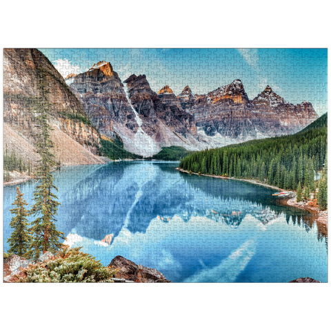 puzzleplate Moraine Lake - Panorama in Banff National Park, Alberta, Canada 1000 Jigsaw Puzzle