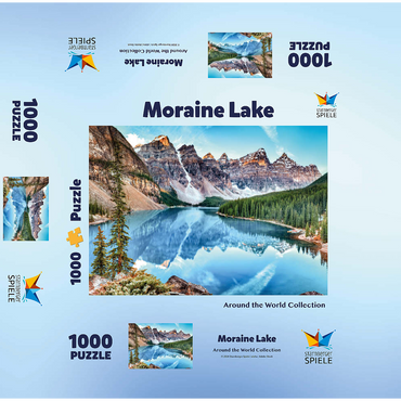 Moraine Lake - Panorama in Banff National Park, Alberta, Canada 1000 Jigsaw Puzzle box 3D Modell