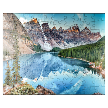 puzzleplate Moraine Lake - Panorama in Banff National Park, Alberta, Canada 100 Jigsaw Puzzle