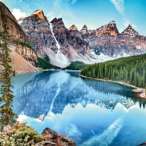 Moraine Lake - Panorama in Banff National Park, Alberta, Canada 100 Jigsaw Puzzle 3D Modell