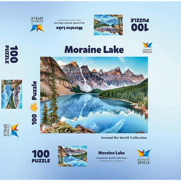 Moraine Lake - Panorama in Banff National Park, Alberta, Canada 100 Jigsaw Puzzle box 3D Modell