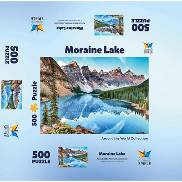 Moraine Lake - Panorama in Banff National Park, Alberta, Canada 500 Jigsaw Puzzle box 3D Modell