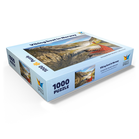 Viking boat in a fjord in Norway 1000 Jigsaw Puzzle box view1