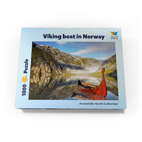 Viking boat in a fjord in Norway 1000 Jigsaw Puzzle box view3