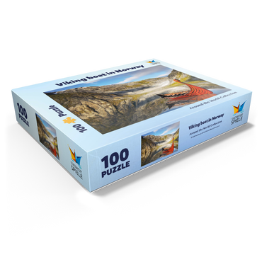 Viking boat in a fjord in Norway 100 Jigsaw Puzzle box view1