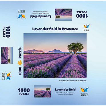 Lavender field in Provence, France 1000 Jigsaw Puzzle box 3D Modell