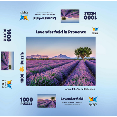 Lavender field in Provence, France 1000 Jigsaw Puzzle box 3D Modell