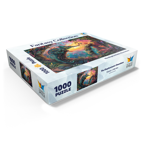 The fantastic elephant chameleon - fantasy animal in a colorful jungle 1000 Jigsaw Puzzle box view1